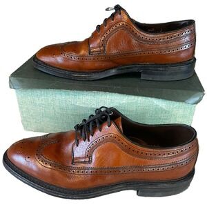 HY-TEST Brown Leather Wing-Tip Sanitized Steel-Toe Vtg Dress‎ Shoes Mens 9.5 EEE